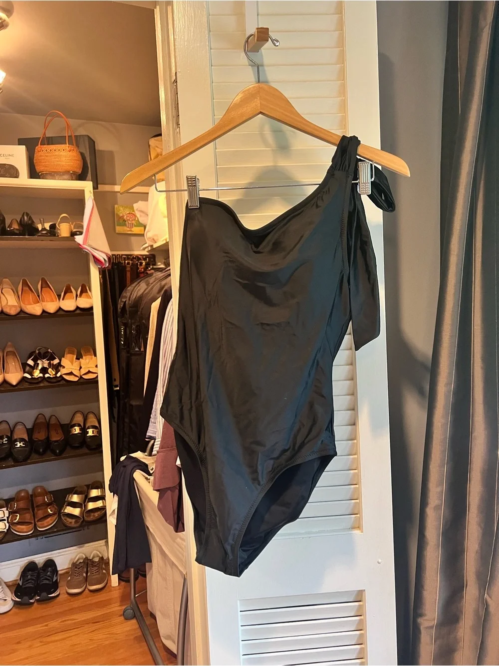 J. Crew Bow One-Shoulder One-Piece Swimsuit